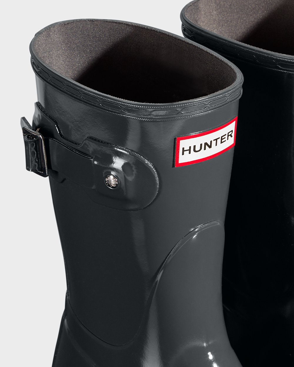 Hunter Original Gloss Short Rain Boots - Buy Online Womens Deep Green - GNCRDA591